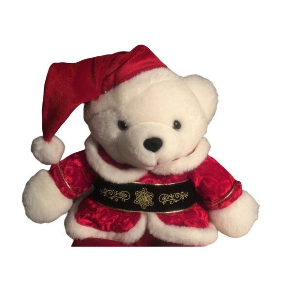 Holiday Christmas Teddy Bear with Santa Hat TB Trading Co 2000 - Picture 2 of 7